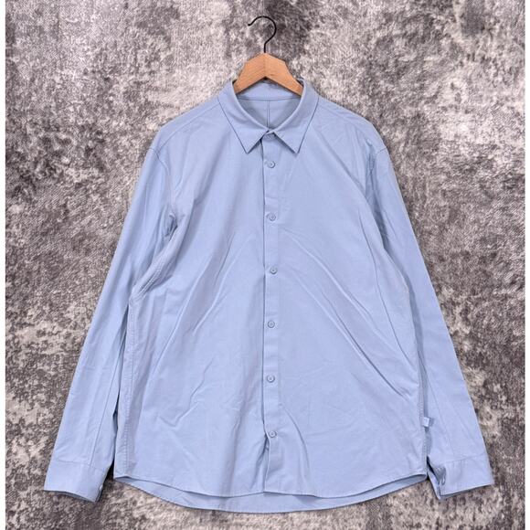 Lululemon New Venture Shirt 2XL Mens Blue Long Sleeve Button Down - Picture 1 of 7
